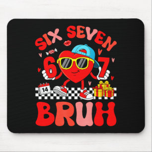 Lustiges Meme 67 Six Seven Bruh Valentinsherz Klei Mousepad