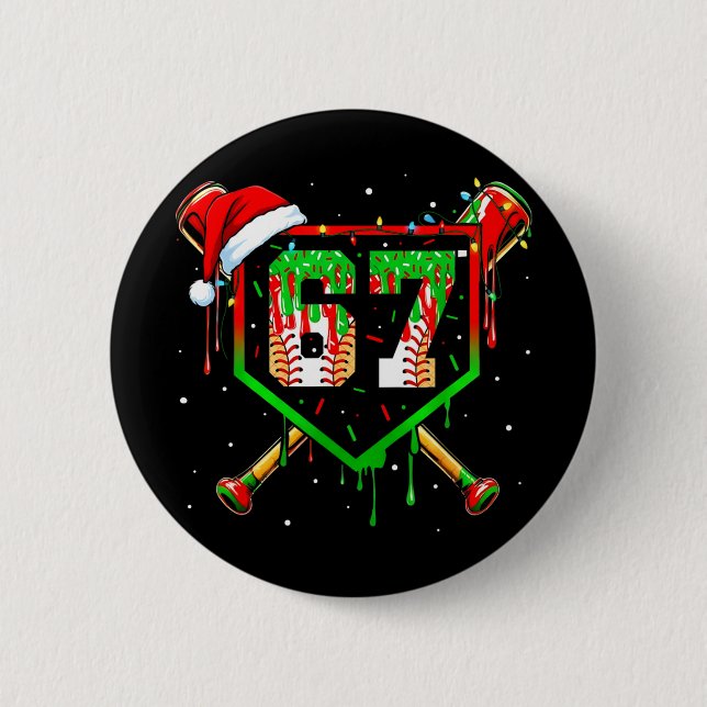 Lustiges Meme 67 Weihnachten Verkaufe Eis Mann Jun Button (Vorderseite)