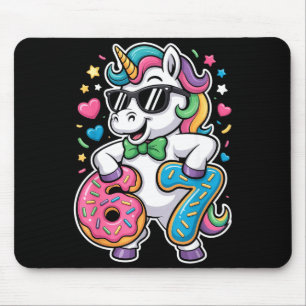 Lustiges Meme Einhorn Mädchen Kinder Sechs Sieben Mousepad