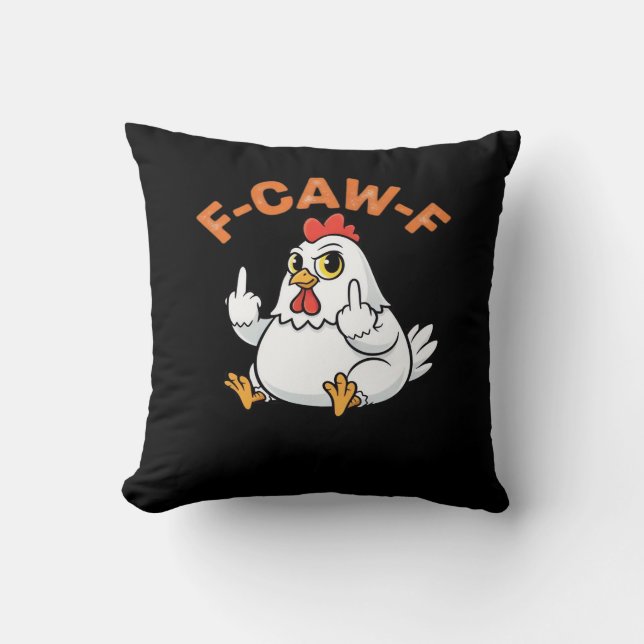Lustiges Meme F-Caw-F Huhn Kissen (Vorderseite)