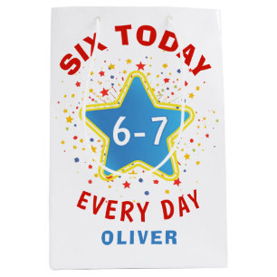 Lustiges Meme Six Today 6-7 Every Day Geburtstagsk Mittlere Geschenktüte