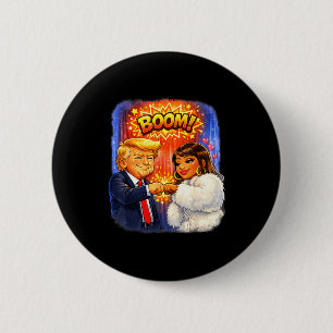 Lustiges Meme trump & nicki high five zum Spaß  Button