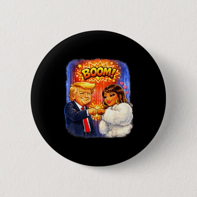 Lustiges Meme trump & nicki high five zum Spaß  Button (Vorderseite)
