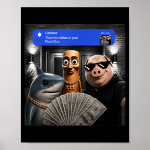 Lustiges Meme Tung Tung Tung Sahur Schwein Mann Me Poster