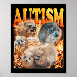 Lustiges Meme Waldmurmeltiere Autistisch Autism A Poster