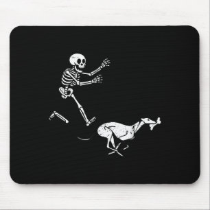 Lustiges Meme Windhund Lauf Skelett Halloween  Mousepad