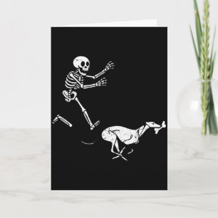 Lustiges Meme Windhund Laufendes Skelett Halloween Karte