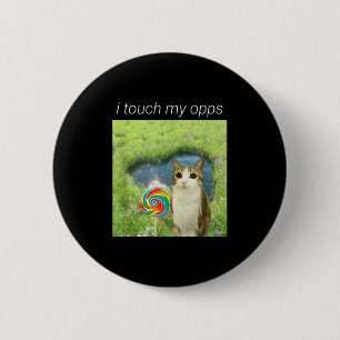 Lustiges Meowl-Meme, Cat Owl Meme Gehirnfäule Gen Button