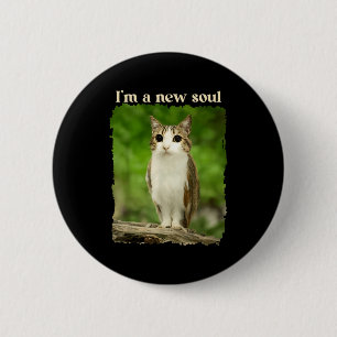 Lustiges Meowl-Meme, Cat Owl Meme Gehirnfäule Gen Button