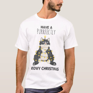 Lustiges Meowy Weihnachten Katzen-Wortspiel Festli T-Shirt
