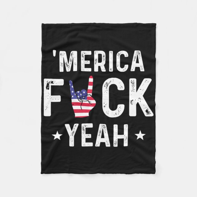 Lustiges Merica Yeah 4. Juli  Fleecedecke (Vorderseite)