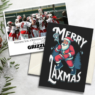 Lustiges Merry Laxmas Lacrosse-Team-Weihnachtskart Feiertagskarte