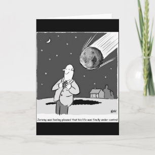 Lustiges Meteor trifft Erde Katastrophen T-Shirt  Karte