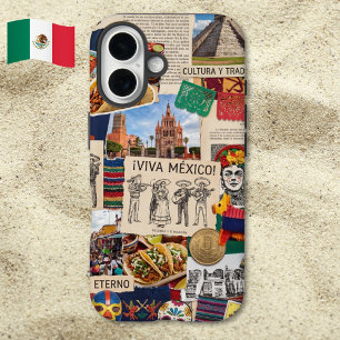 Lustiges Mexicore Scrapbook Collage Viva Mexico iPhone 16 Hülle