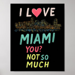 Lustiges Miami Florida Nachthimmel-Linien vintage  Poster