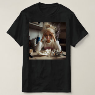 Lustiges, mitgenommenes Puppen-Gesicht-Meme raucht T-Shirt