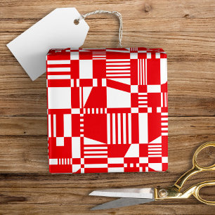 Lustiges modernes kariertes rot-weißes Geschenkpap Geschenkpapier