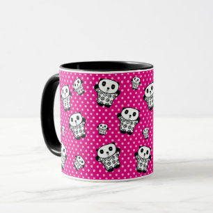 Lustiges modernes rosa Mädchen Kawaii Panda Bär Pu Tasse