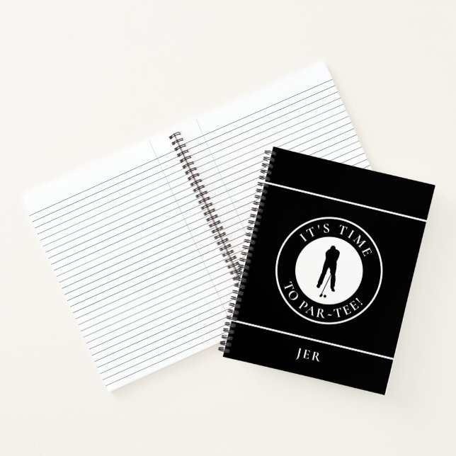 Lustiges monogrammiertes Golf-Logo – Par Tee schwa Notizbuch (Innenseite)