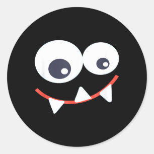 Lustiges Monster Halloween-Shirt Monster Gesicht Runder Aufkleber