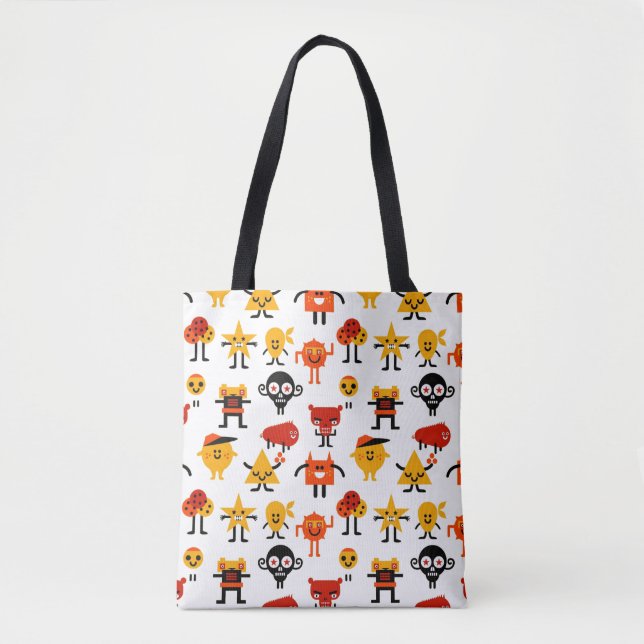 Lustiges Monstermuster Tasche (Vorderseite)