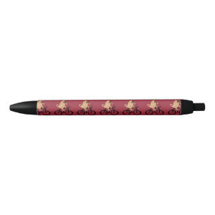 Lustiges Mops-Welpen-Hundereitfahrrad Kugelschreiber