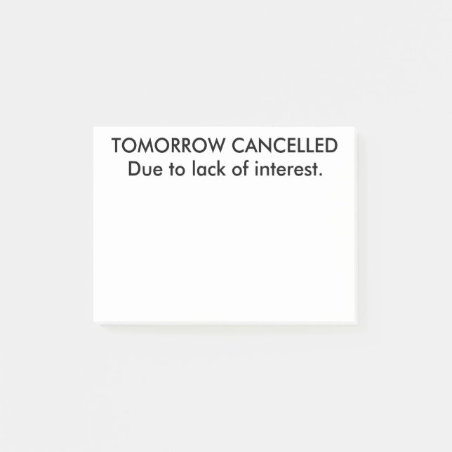 Lustiges Morgen ist annullierte Post-It Post-it Klebezettel (Vorderseite)