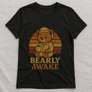 Lustiges Morgenbärchen-Kaffee-T-Shirt; Bärchen kau T-Shirt