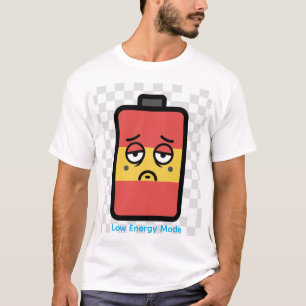 Lustiges müdes Batteriegesicht T-Shirt