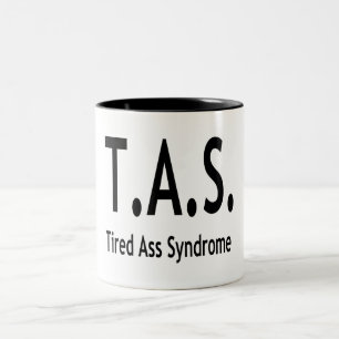 Lustiges Müdigkeits-Syndrom-Typografie Zweifarbige Tasse