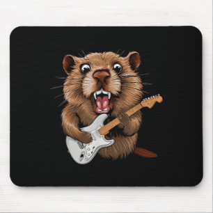 Lustiges Murmeltier, das Gitarre spielt Musiker fü Mousepad