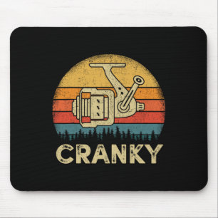 Lustiges mürrisches Angelrollenshirt Humor Fischer Mousepad