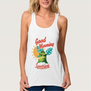 Lustiges mürrisches Chamäleon Morgen Humor Tank Top