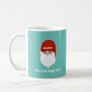 Lustiges mürrisches Gnom-Gesicht auf Türkis Kaffeetasse
