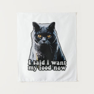 Lustiges mürrisches Katzen-Meme für Katzenbesitzer Wandteppich