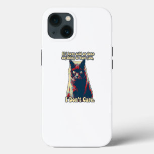 Lustiges mürrisches Katzen-Meme für Katzenliebhabe iPhone Hülle