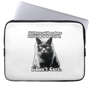 Lustiges mürrisches Katzen-Meme für Katzenliebhabe Laptopschutzhülle