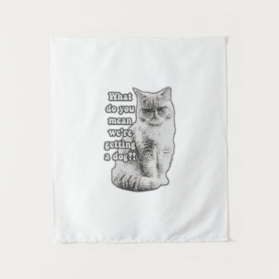 Lustiges mürrisches Katzen-Meme für Katzenliebhabe Wandteppich