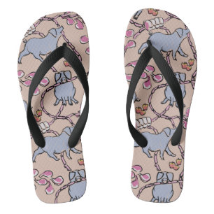 Lustiges Muster Chinesisches Schwein Jahr Alt Rosa Flip Flops