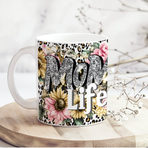 Lustiges Mütterleben Florales Tierdruck-Kaffeetass Kaffeetasse