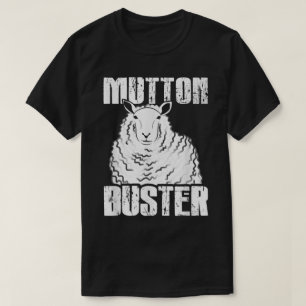 Lustiges Mutton Buster Schaf Rodeo Humor Design T-Shirt