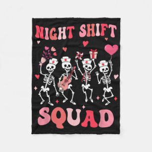 Lustiges Nachtschicht-Team Krankenschwestern Skele Fleecedecke