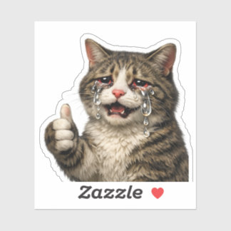 Lustiges, nachvollziehbares weinendes Kitty-Meme Aufkleber