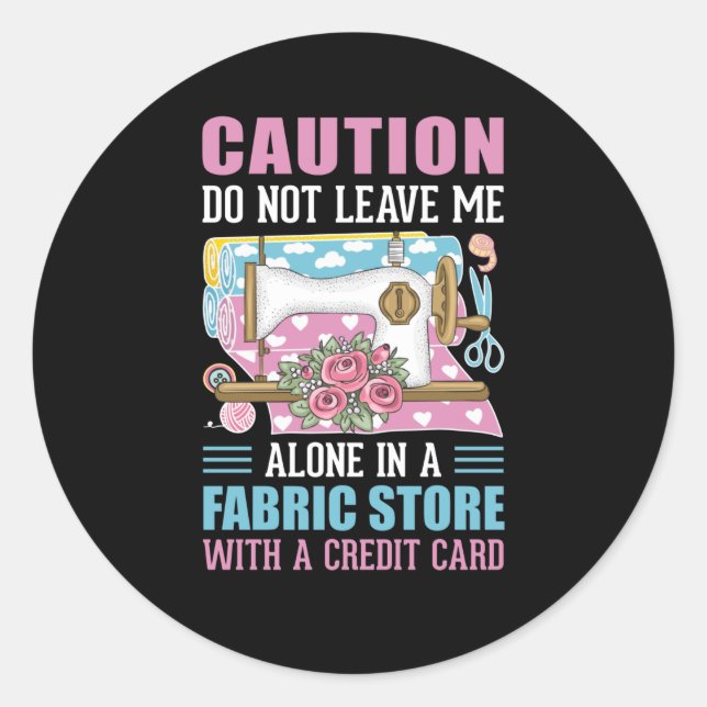 lustiges Nähwort Art Classic Round Sticker (Vorderseite)