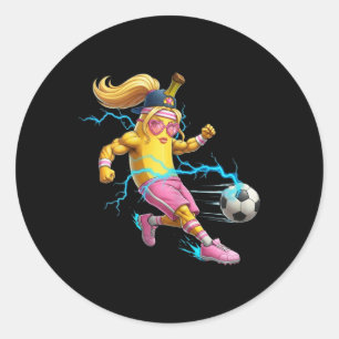 Lustiges Nana-Fußball-Ll-Shirt für Mädchen, Frauen Runder Aufkleber