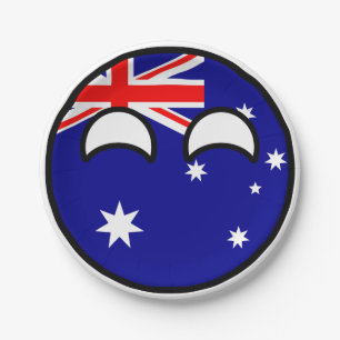 Lustiges neigendes Geeky Australien Countryball Pappteller