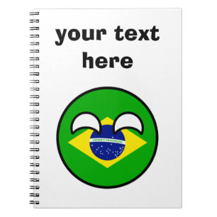 Lustiges neigendes Geeky Brasilien Countryball Notizblock