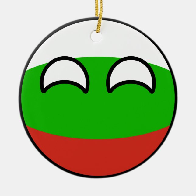 Lustiges neigendes Geeky Bulgarien Countryball Keramik Ornament (Vorne)