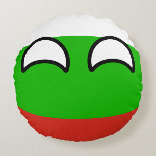Lustiges neigendes Geeky Bulgarien Countryball Rundes Kissen