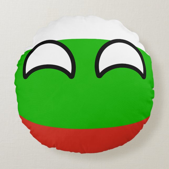 Lustiges neigendes Geeky Bulgarien Countryball Rundes Kissen (Vorderseite)